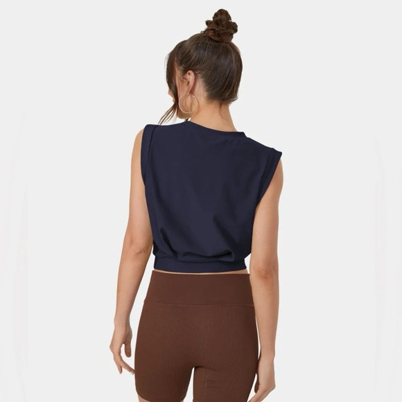 NWT Halara Patitoff Flow Crew Neck Sleeveless Cropped Yoga Tank Inkling Size S - Picture 3 of 12